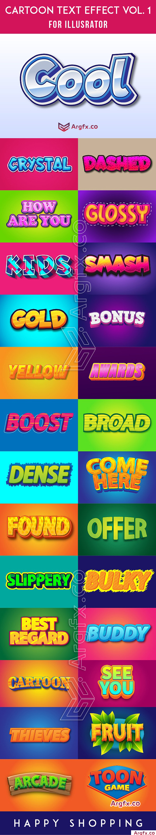 Cartoon AI Text Effect 27 Style Vol. 1 2999624