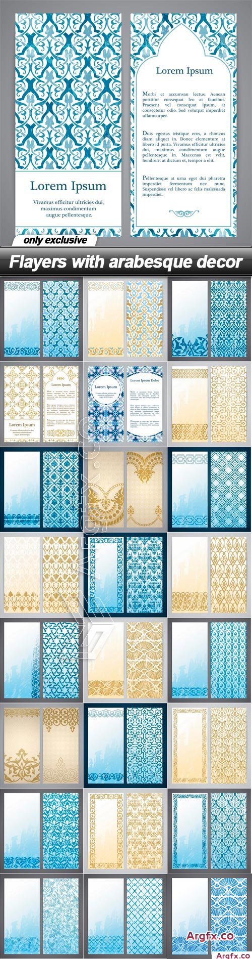 Flayers with arabesque decor - 25 EPS