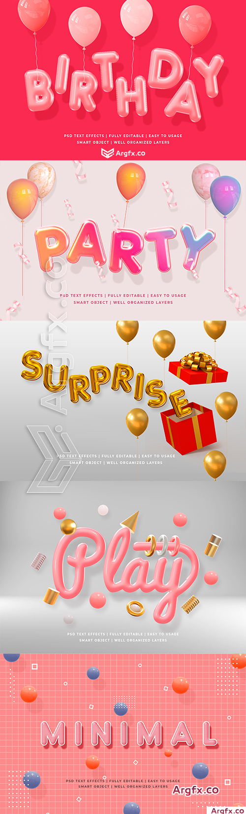 Graphicriver - Birthday Party 3d Text Style Effect Mockup 25633246