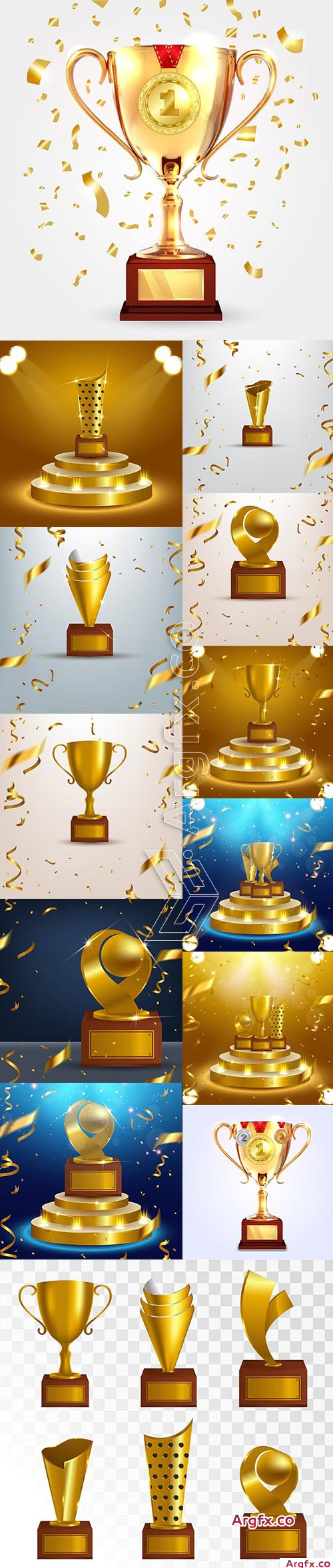 Vector Set of Winner Cup Background