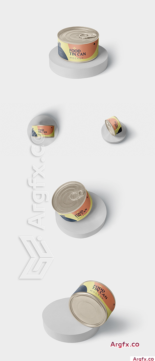 Food Tin Can Mockup Small Size - Round